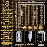 195 LED Curtain Tapestry Backdrop String Lights thumbnail 2