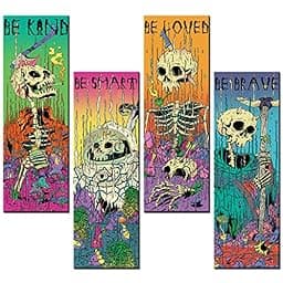 Tucocoo 4 Pieces Skeleton Wall Art Wooden Hanging Signs photo